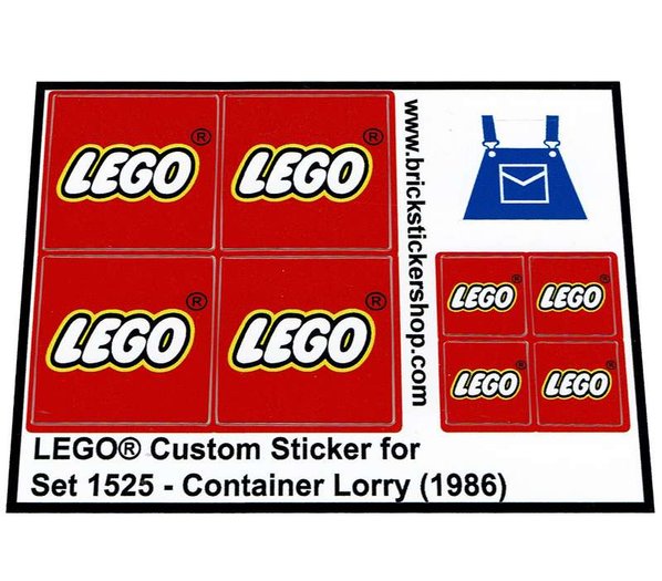 Precut Custom Replacement Stickers for Lego Set 1525 Container Lorry
