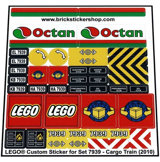 Precut Custom Replacement Stickers for Lego Set 7939 Cargo Train