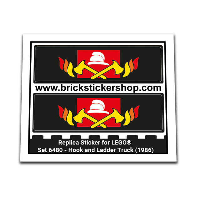Sticker Design S For Ladder Rack Replacement Sticker for Set 6480 - Hook and Ladder Truck - BrickStickerShop