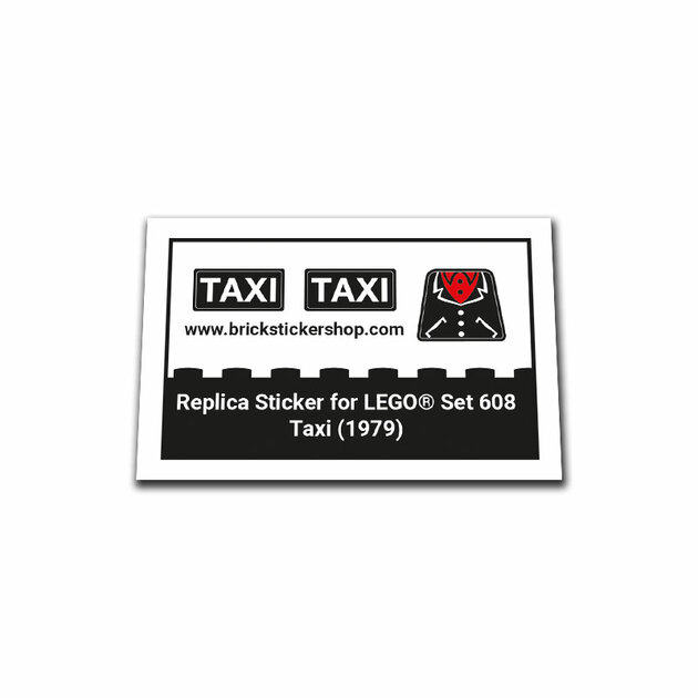 Replacement Sticker for Set 608 - Taxi - BrickStickerShop