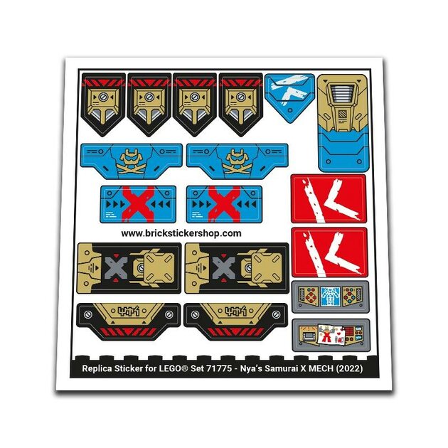 Replacement Sticker for Set 71775 - Nya's Samurai X MECH - BrickStickerShop