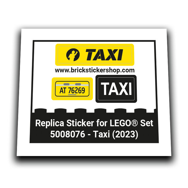 Replacement Sticker for Set 5008076 - Taxi - BrickStickerShop