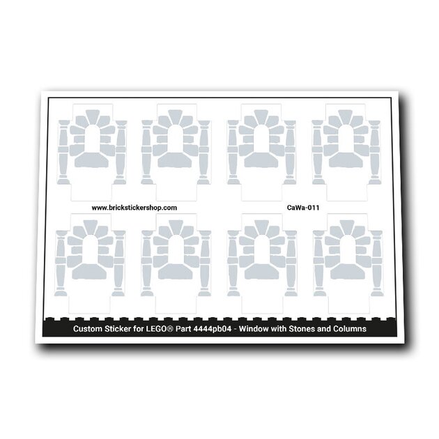 Custom Sticker - Window with Stones and Columns - BrickStickerShop