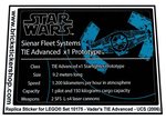 Precut Custom Replacement Stickers for Lego Set 75144 UCS Snowspeeder 2nd e