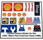 Lego® Custom Pre-Cut Sticker for Classic Town Set 377 Shell Service Station