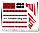 Precut Custom Replacement Stickers for Lego Set 1550 - Sterling Super Caravelle (1972)_