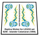 Precut Custom Replacement Sticker for LEGO Set 6256 - Islander Catamaran (1994)_