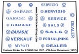 Precut Custom Replacement Stickers for Lego Set 1307 - VW Auto Showroom (1958)_