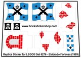 Precut Custom Replacement Sticker for LEGO Set 6276 - Eldorado Fortress (1989) _