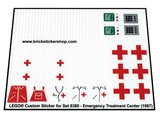 Precut Custom Replacement Stickers for Lego Set 6380 - Emergency Treatment Center (1987)_