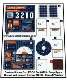 Custom Sticker - Set 60228 - Deep Space Rocket and Launch Control - SpaceX version