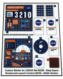 Custom Sticker - Set 60228 - Deep Space Rocket and Launch Control - NASA version