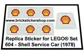 Ersatz Aufkleber/Sticker Set für LEGO Set 377 Shell Service Station Jahre 1978 