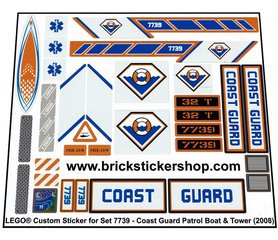 Replacement Sticker for Set 7739 - Coast Guard Patrol Boat & Tower