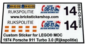 Custom Stickers fits LEGO MOC 1974 Porsche 911 Turbo 3.0 (Dutch Police)
