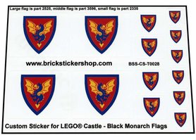 Custom Stickers fits LEGO Black Monach Flags