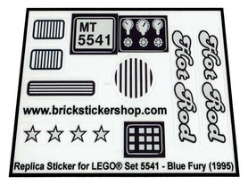 Precut Custom Replacement Stickers for Lego Set 5541 - Blue Fury (1995)