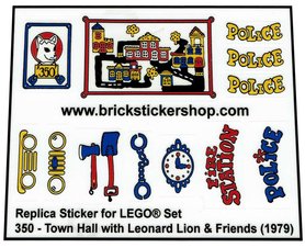 Replacement Sticker for Set 350 - Town Hall with Leonard Lion & Friends