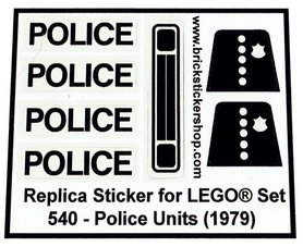 Replacement Sticker for Set 540 - Police Units