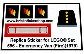 Ersatz Aufkleber/Sticker für LEGO Set 374 Fire Station 1978 precut 