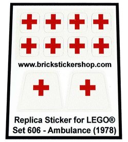 Replacement sticker Lego  606 - Ambulance