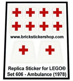 Replacement Sticker for Set 606 - Ambulance