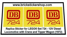 Aufkleber passend für LEGO 726 12V Western Train  Wagons  Precut Custom Sticker 