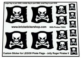 Custom Stickers fits LEGO Pirates II Jolly Roger Flags