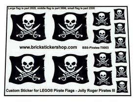 Precut Custom Sticker for Pirates III Jolly Roger Flags