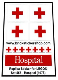 Replacement Sticker for Set 555 - Hospital