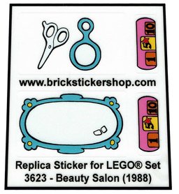 Precut Custom Replacement Stickers for Lego Set 3623 - Beauty Salon (1988)