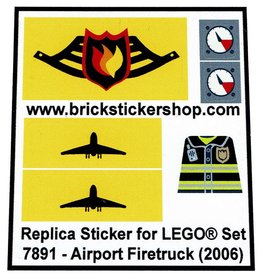Precut Custom Replacement Stickers for Lego Set 7891 - Airport Firetruck (2006)