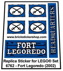 Precut Custom Replacement Stickers for Lego Set 6762 - Fort Legoredo (2002)
