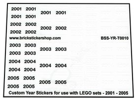 Custom Year Stickers for use with LEGO sets - 2001 - 2005