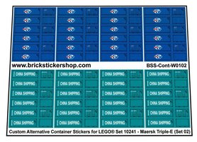 Custom Container Stickers for LEGO set 10241 - MAERSK Triple E (Set 02)