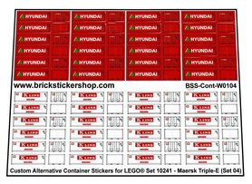 Custom Container Stickers fits LEGO set 10241 - MAERSK Triple E (Set 04)