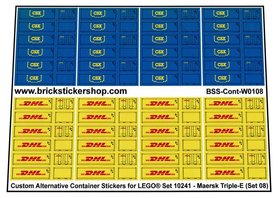 Custom Container Stickers for LEGO set 10241 - MAERSK Triple E (Set 08)