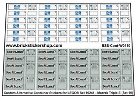 Custom Container Stickers for LEGO set 10241 - MAERSK Triple E (Set 10)