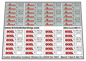 Custom Container Stickers for LEGO set 10241 - MAERSK Triple E (Set 11)