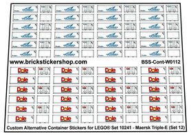 Custom Container Stickers fits LEGO set 10241 - MAERSK Triple E (Set 12)