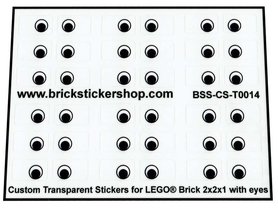 Custom Sticker - Brick 2x2x1 with Eyes