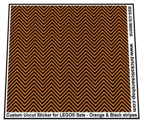 Custom Sticker - Uncut Orange & Black Stripes (version 1, 1mm)