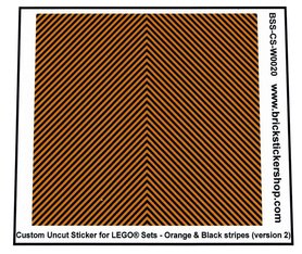 Custom Sticker - Uncut Orange & Black Stripes (version 2, 1mm)