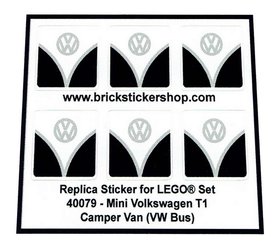 Replacement Sticker for Set 40079 - Mini Volkswagen T1 Camper Bus (VW Bus - Black Version)
