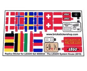 Precut Custom Replacement Stickers for Lego Set 4000034 - The Lego System House (2019)