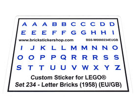 Replacement Sticker for Set 234 - Letter Bricks (EU/GB)