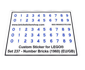 Replacement Sticker for Set 237 - Number Bricks (EU/GB)