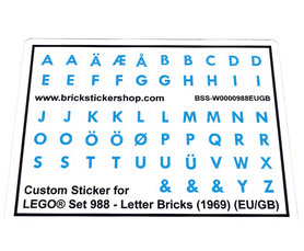 Replacement Sticker for Set 988 - Letter Bricks (EU/GB)
