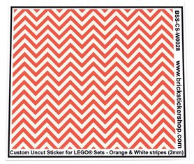 Custom Sticker - Uncut Orange & White Stripes (version 1, 2mm)