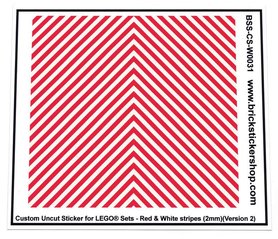 Custom Sticker - Uncut Red & White Stripes (version 2, 2mm)
